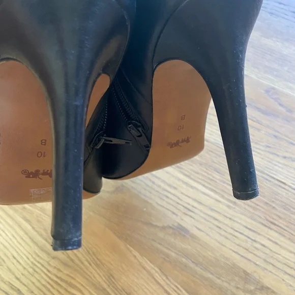 Womens black coach Seneca glaze leather  bootie size 10 - Picture 15 of 16